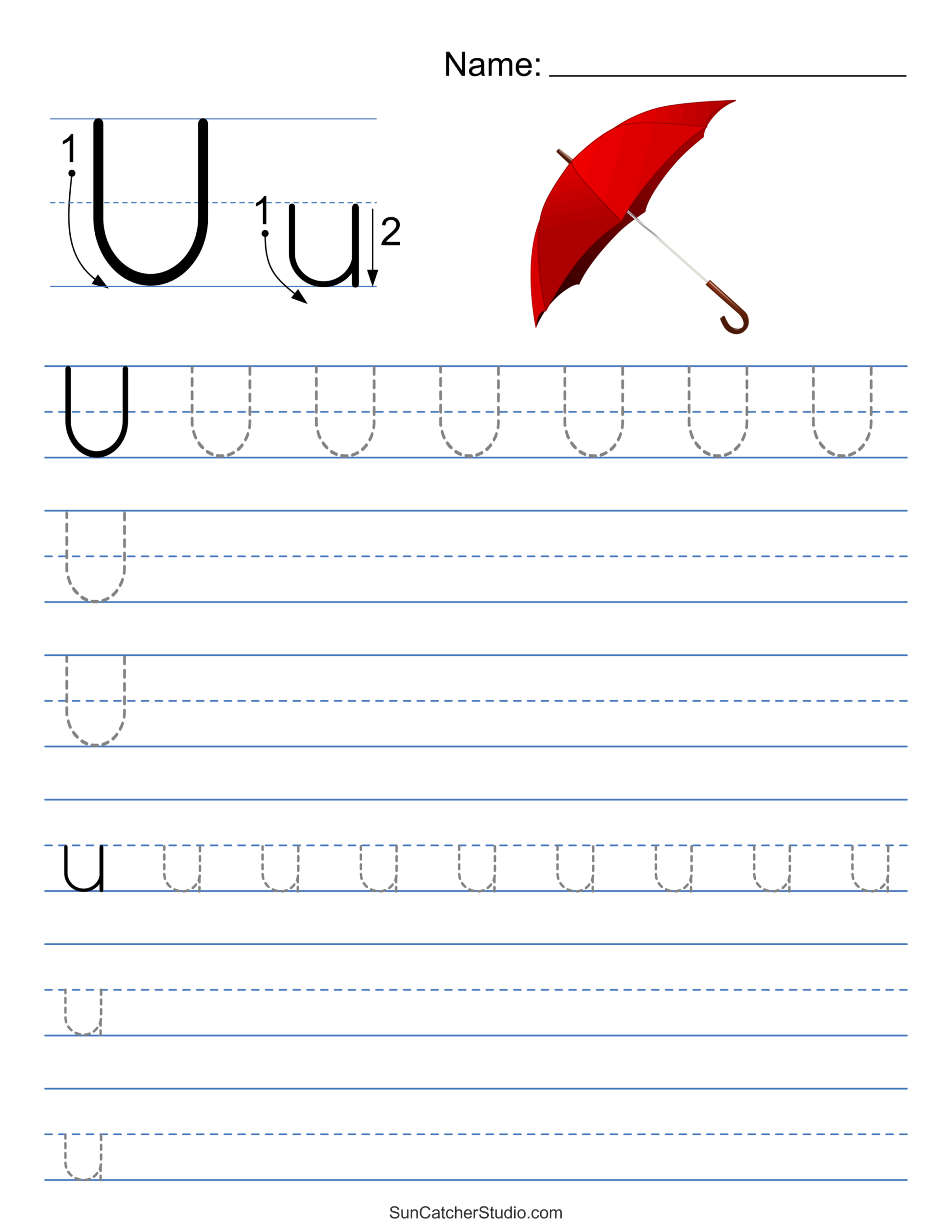 Tracing Alphabet Letters (Printable Handwriting Worksheets) – Free with regard to Letter U Tracing Worksheet Free