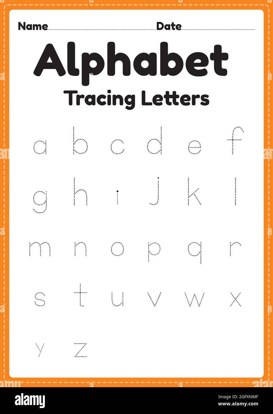 Tracing Alphabet Letters Worksheet For Kindergarten And Preschool pertaining to Letter Tracing Worksheets First Grade