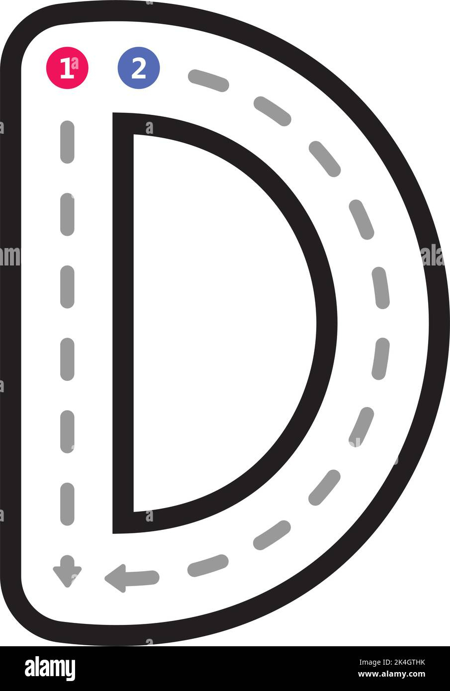 Tracing Alphabet Uppercase Capital Letter D Prewriting Dotted Line intended for Capital Letter D Tracing Worksheets
