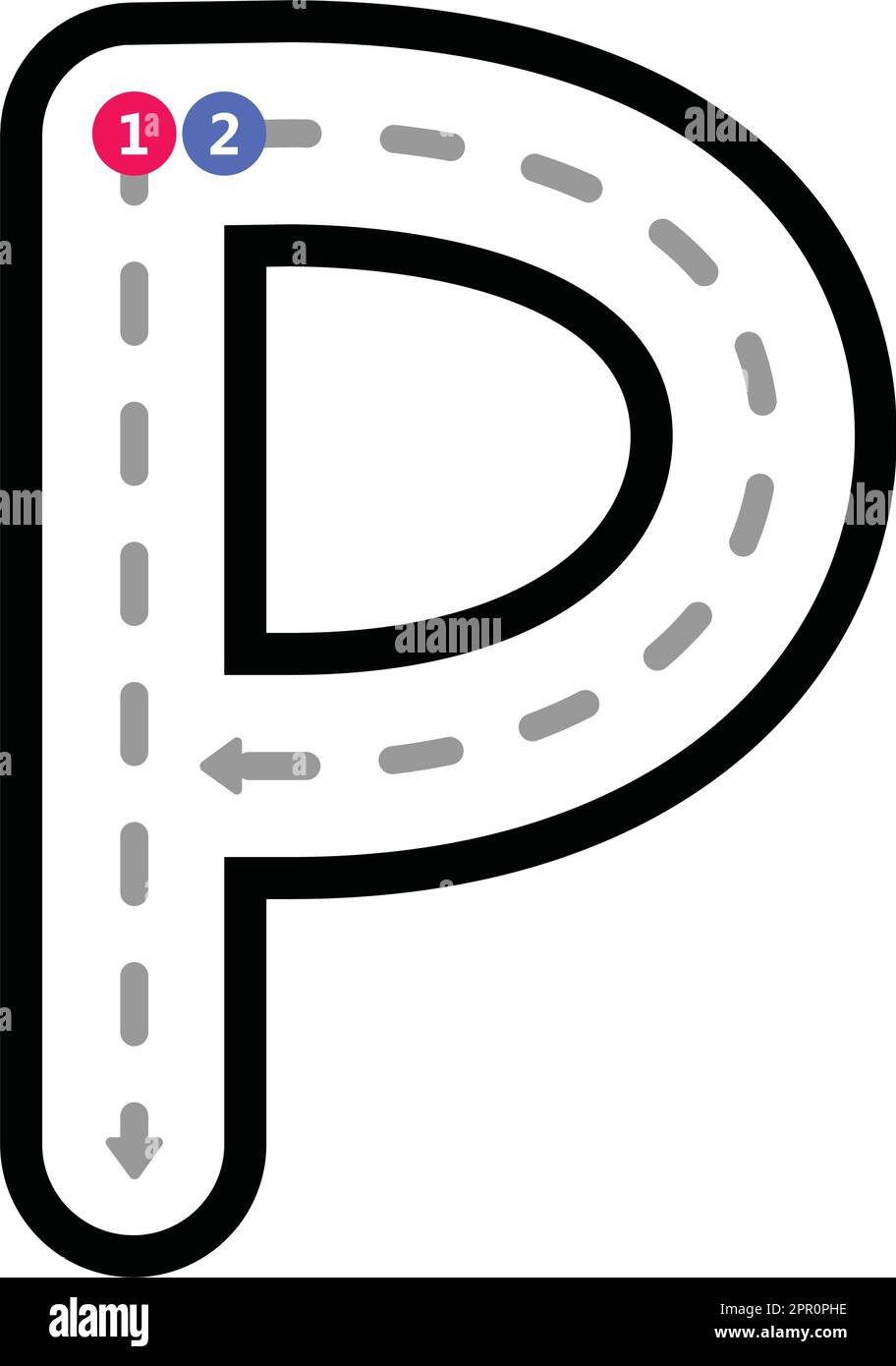 Tracing Alphabet Uppercase Capital Letter P Prewriting Dotted Line with regard to Capital Letter P Tracing Worksheets