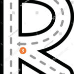Tracing Alphabet Uppercase Capital Letter R Stock Vector (Royalty Within Capital Letter R Tracing Worksheets
