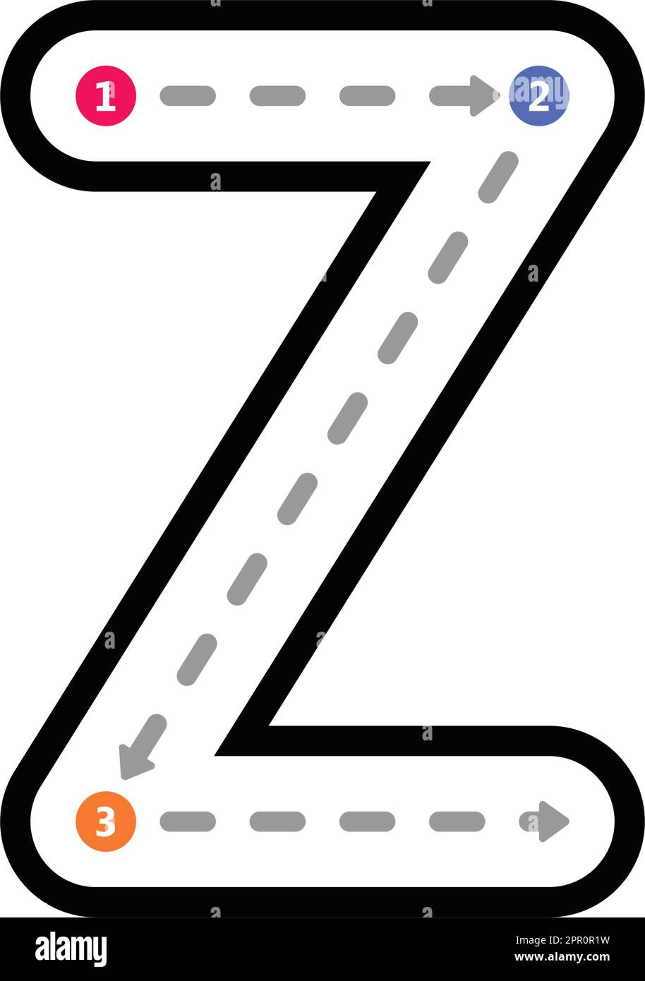 Tracing Alphabet Uppercase Capital Letter Z Prewriting Dotted Line pertaining to Capital Letter Z Tracing Worksheets