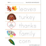 Tracing Fall Words Worksheet – Freebie   Raising Hooks In Fall Letter Tracing Worksheets