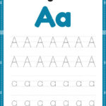 Tracing Letter A Alphabet Worksheet For Kindergarten And Preschool Pertaining To Tracing Letter A Worksheets For Kindergarten