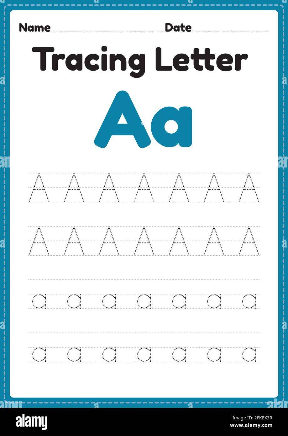 Tracing Letter A Alphabet Worksheet For Kindergarten And Preschool pertaining to Tracing Letter A Worksheets For Kindergarten