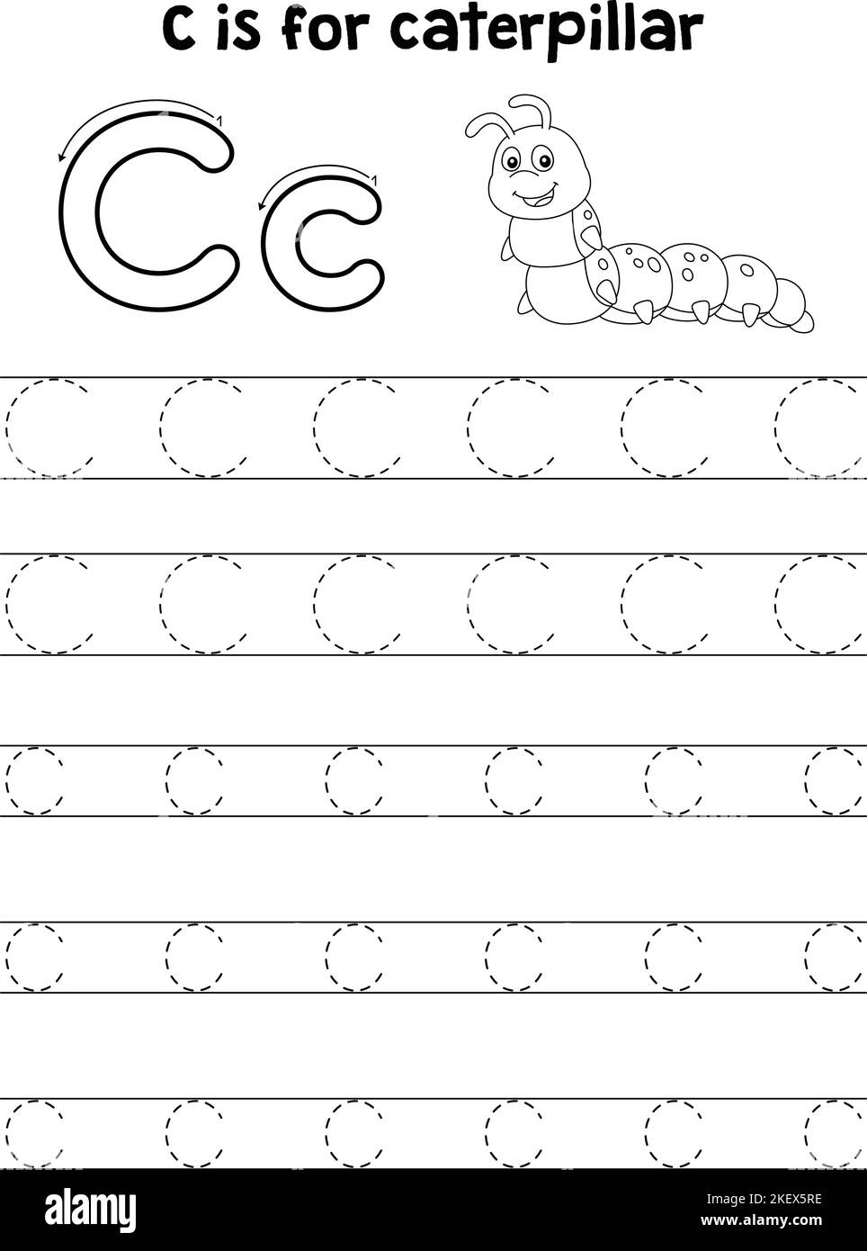Tracing Letter C Black And White Stock Photos &amp;amp; Images - Alamy for Small Letter C Tracing Worksheets