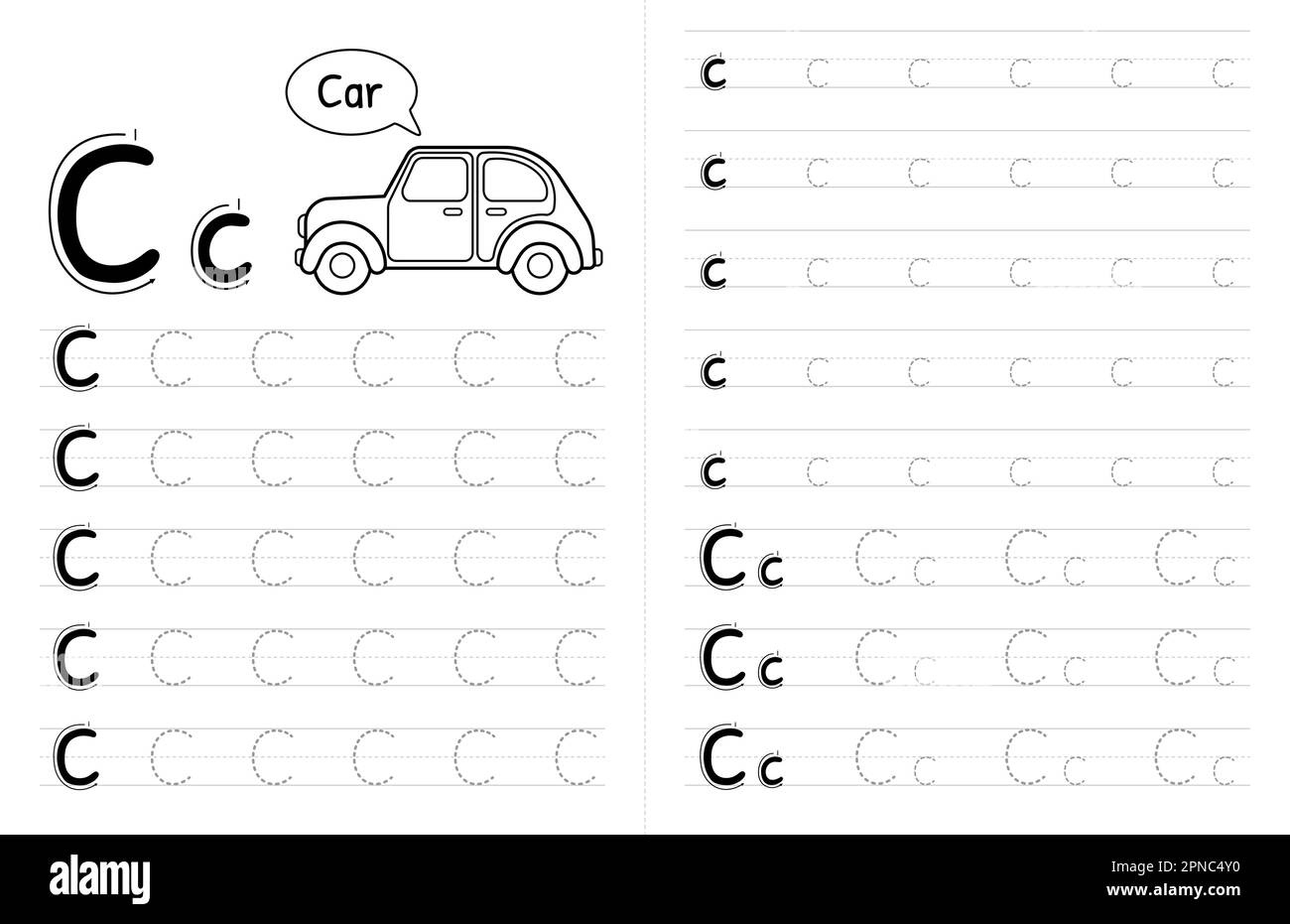 Tracing Letter C Black And White Stock Photos &amp;amp; Images - Alamy with Letter Cc Tracing Worksheets