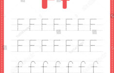 Tracing Letter F Alphabet Worksheet Kindergarten Stock inside Letter F Tracing Worksheets For Kindergarten