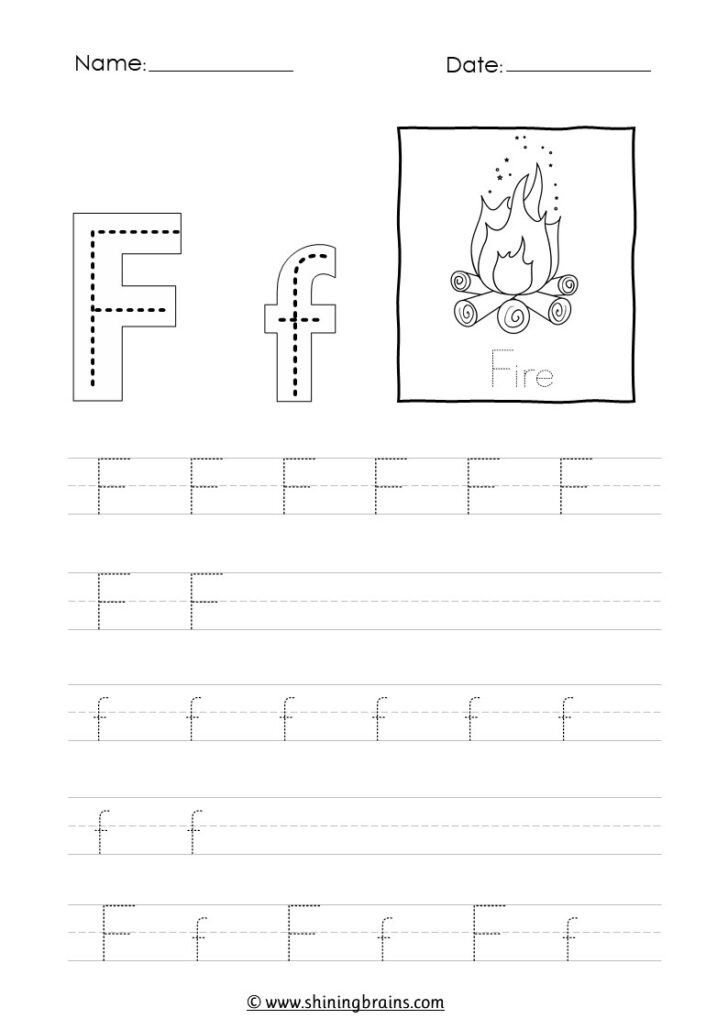 Letter F Tracing Worksheets Preschool