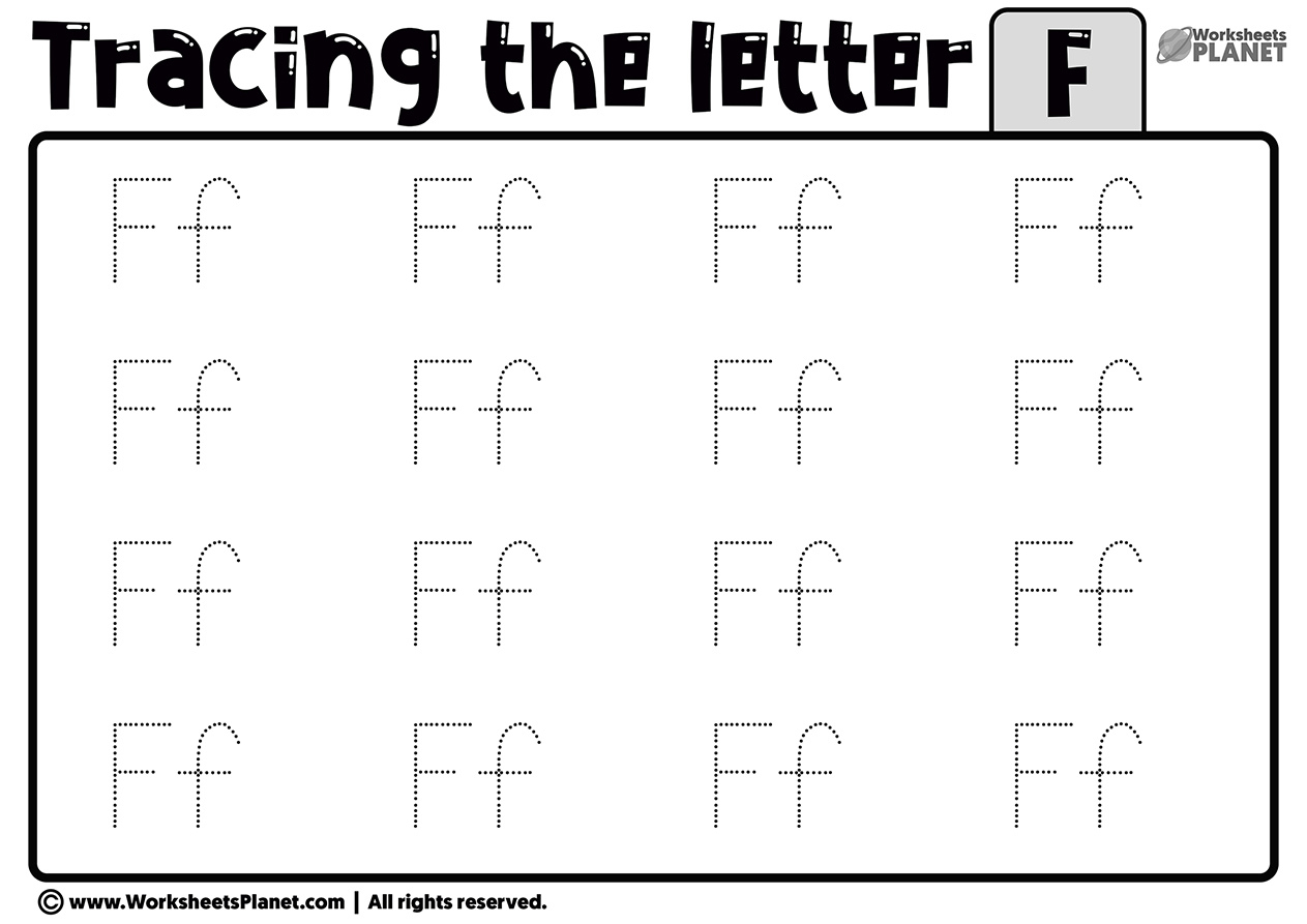 Tracing Letter F Worksheet with Tracing Letter Ff