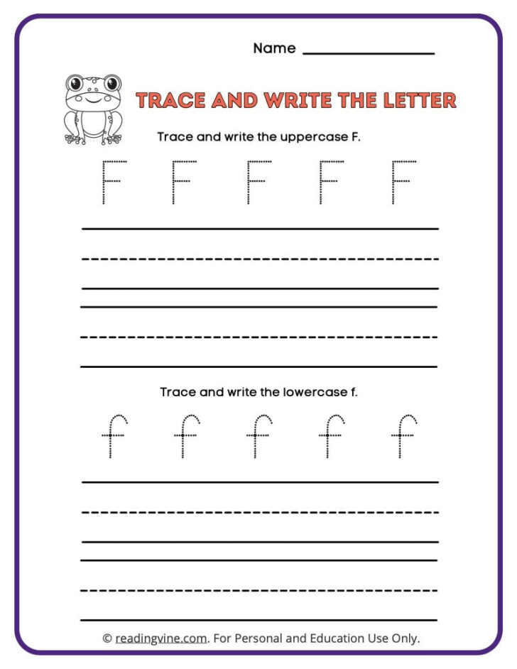 Trace Letter Ff And Write