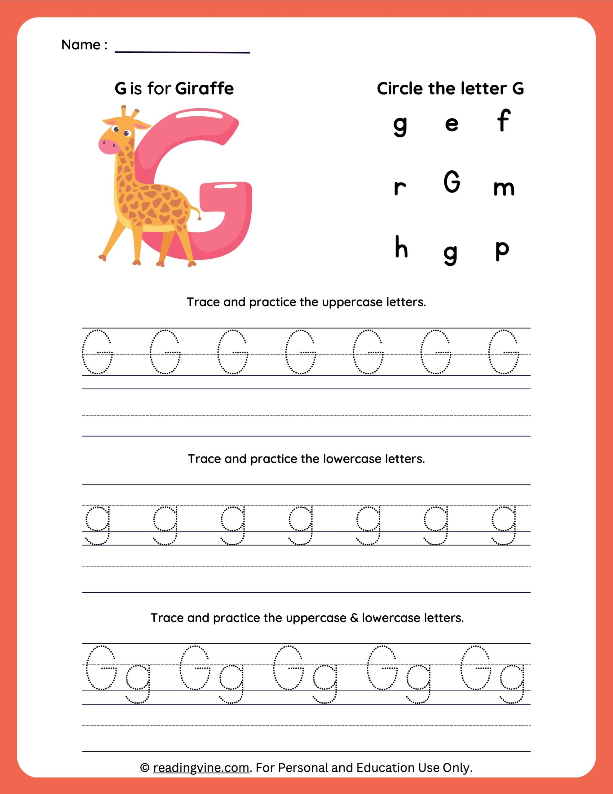 Tracing Letter G | Worksheets For Preschool within Tracing Letter G Worksheets For Preschool