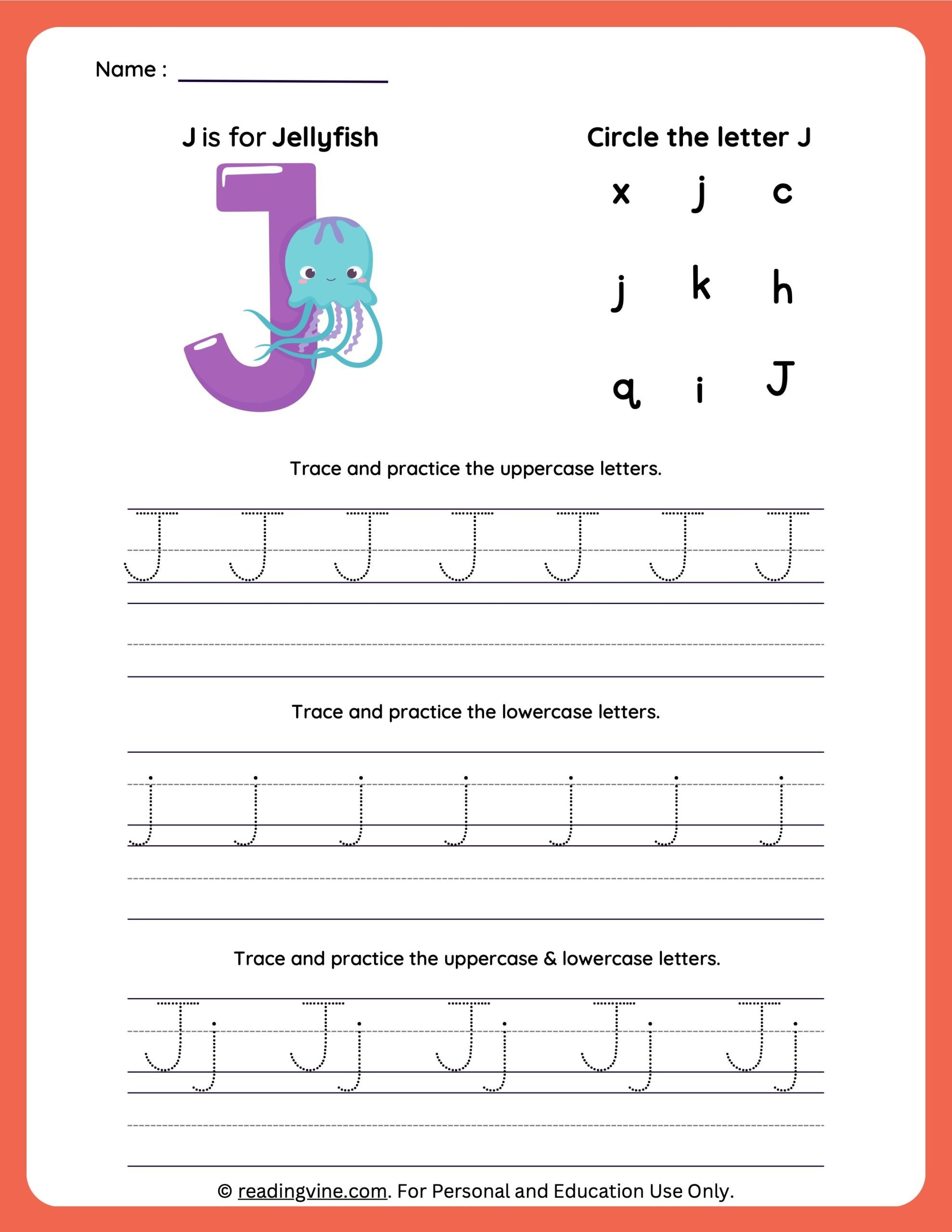 Tracing Letter J | Worksheets For Preschool with regard to Tracing Letter J Worksheets For Preschool