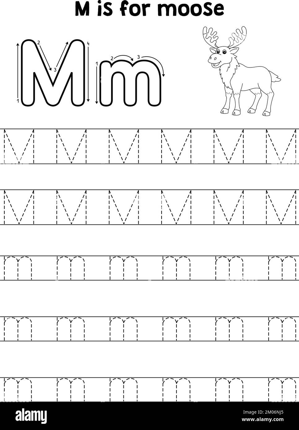 Tracing Letter M Hi-Res Stock Photography And Images - Alamy pertaining to Tracing Letter M Worksheets For Kindergarten