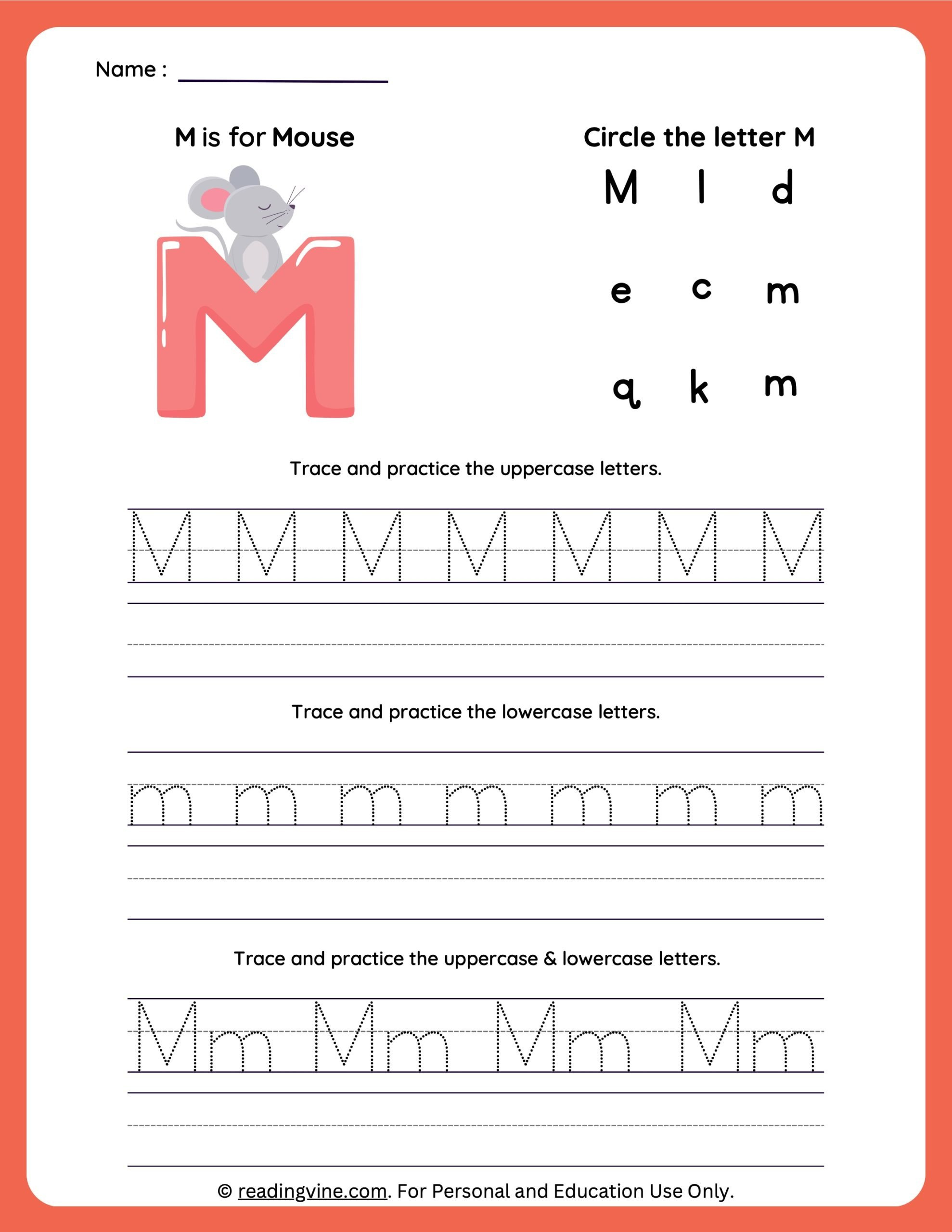 Tracing Letter M | Worksheets For Preschool with regard to Letter M Tracing Worksheets For Preschool