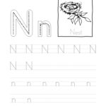 Tracing Letter N N Worksheet Regarding Tracing Letter N Worksheets For Kindergarten