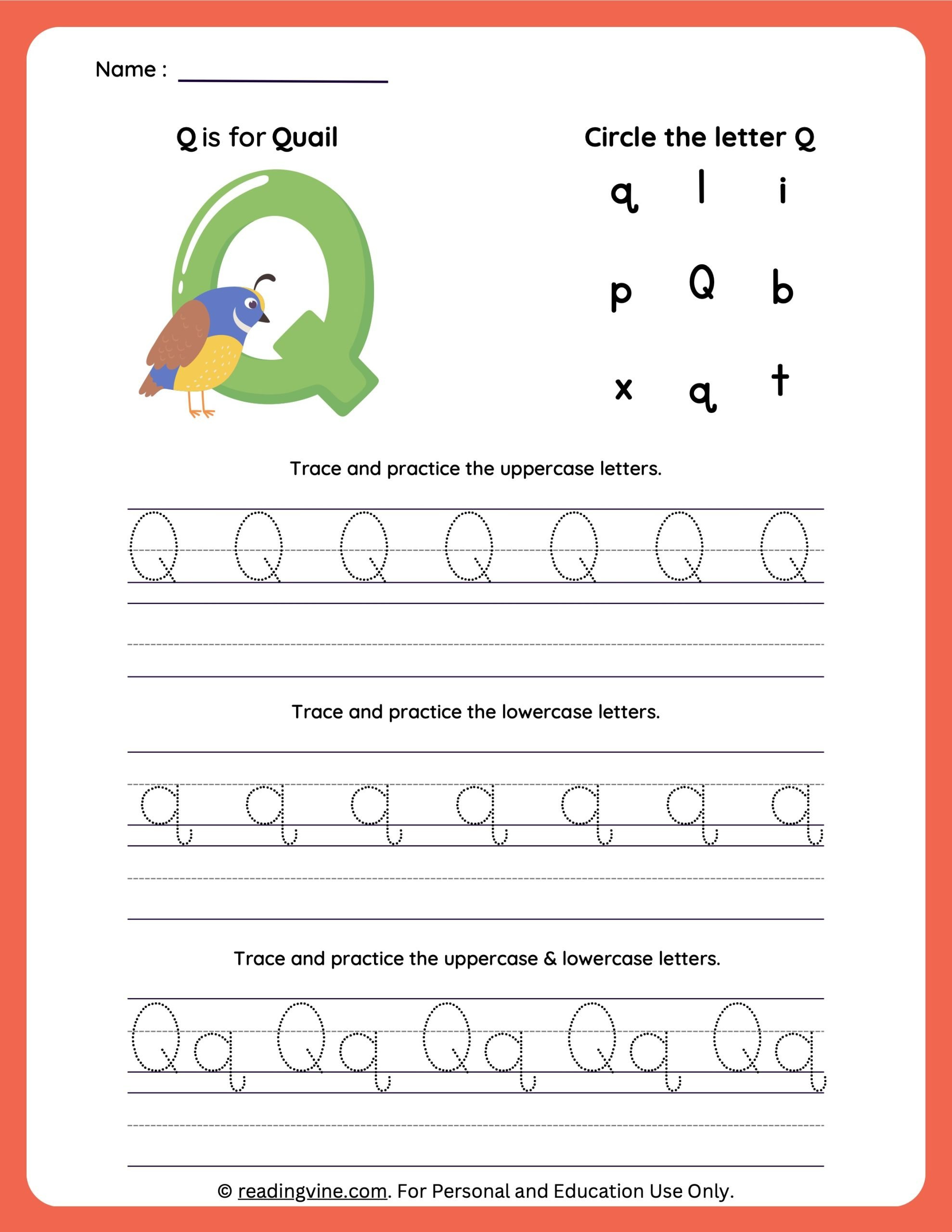 Tracing Letter Q | Worksheets For Preschool regarding Tracing Letter Q Worksheets For Kindergarten