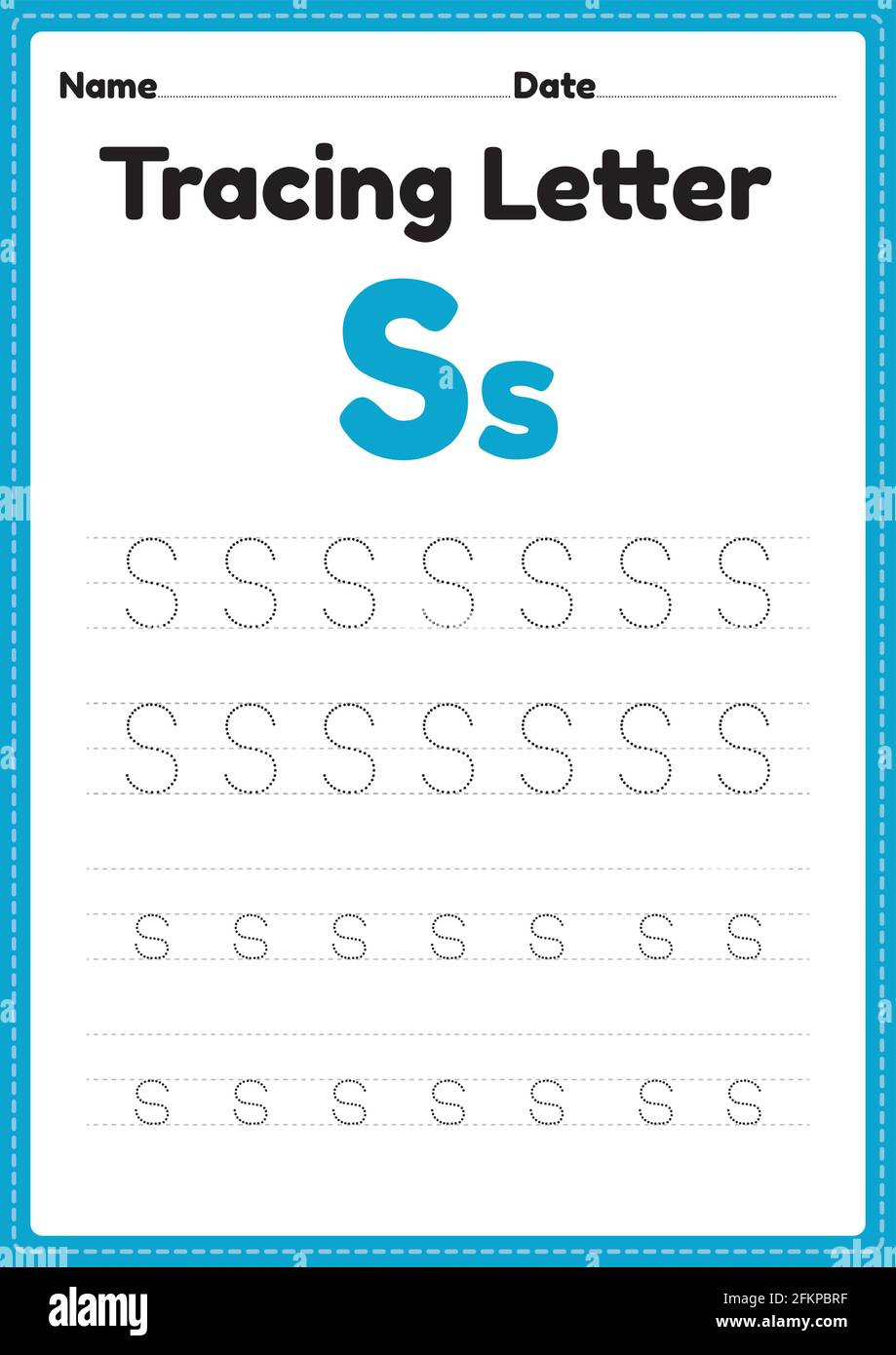 Tracing Letter S Alphabet Worksheet For Kindergarten And Preschool intended for Preschool Letter S Tracing Worksheets