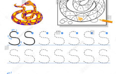 Tracing Letter S Study Alphabet Printable Stock Vector (Royalty with Children'S Letter Tracing Worksheets