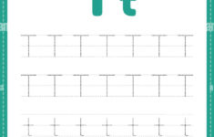 Tracing Letter T Alphabet Worksheet For Kindergarten And Preschool for T Letter Tracing Worksheet