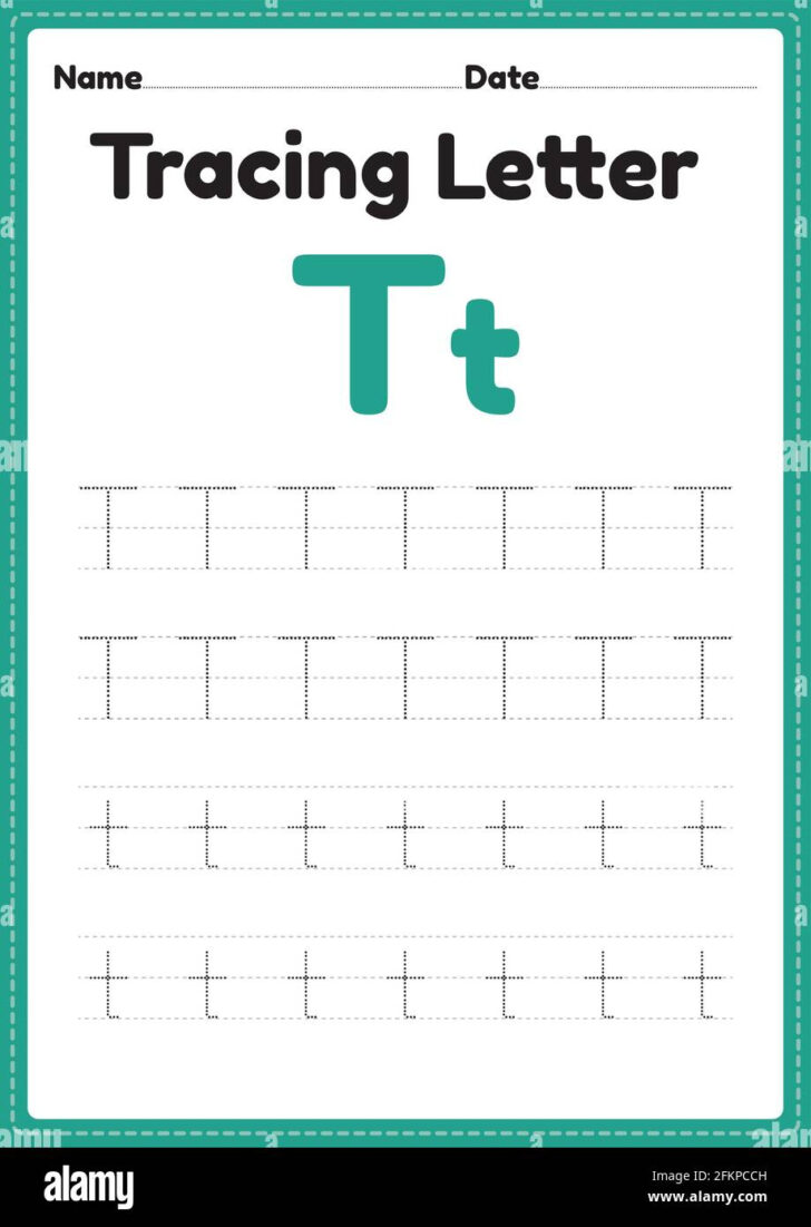 T Letter Tracing Worksheet