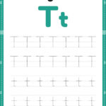 Tracing Letter T Alphabet Worksheet For Kindergarten And Preschool With Letter T Tracing Worksheets For Kindergarten