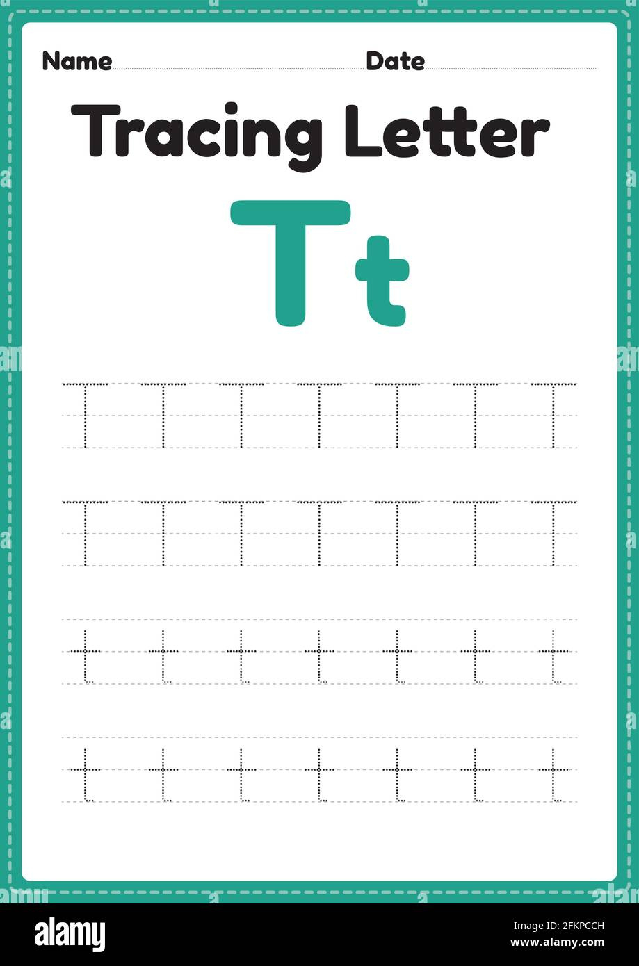 Tracing Letter T Alphabet Worksheet For Kindergarten And Preschool with Letter T Tracing Worksheets For Kindergarten