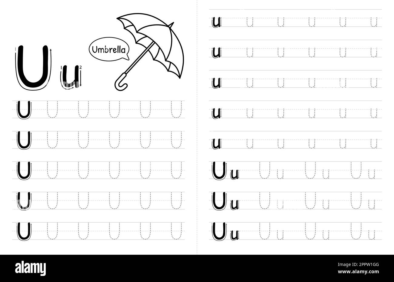 Tracing Letter U Hi-Res Stock Photography And Images - Alamy intended for Letter U Tracing Worksheets Preschool