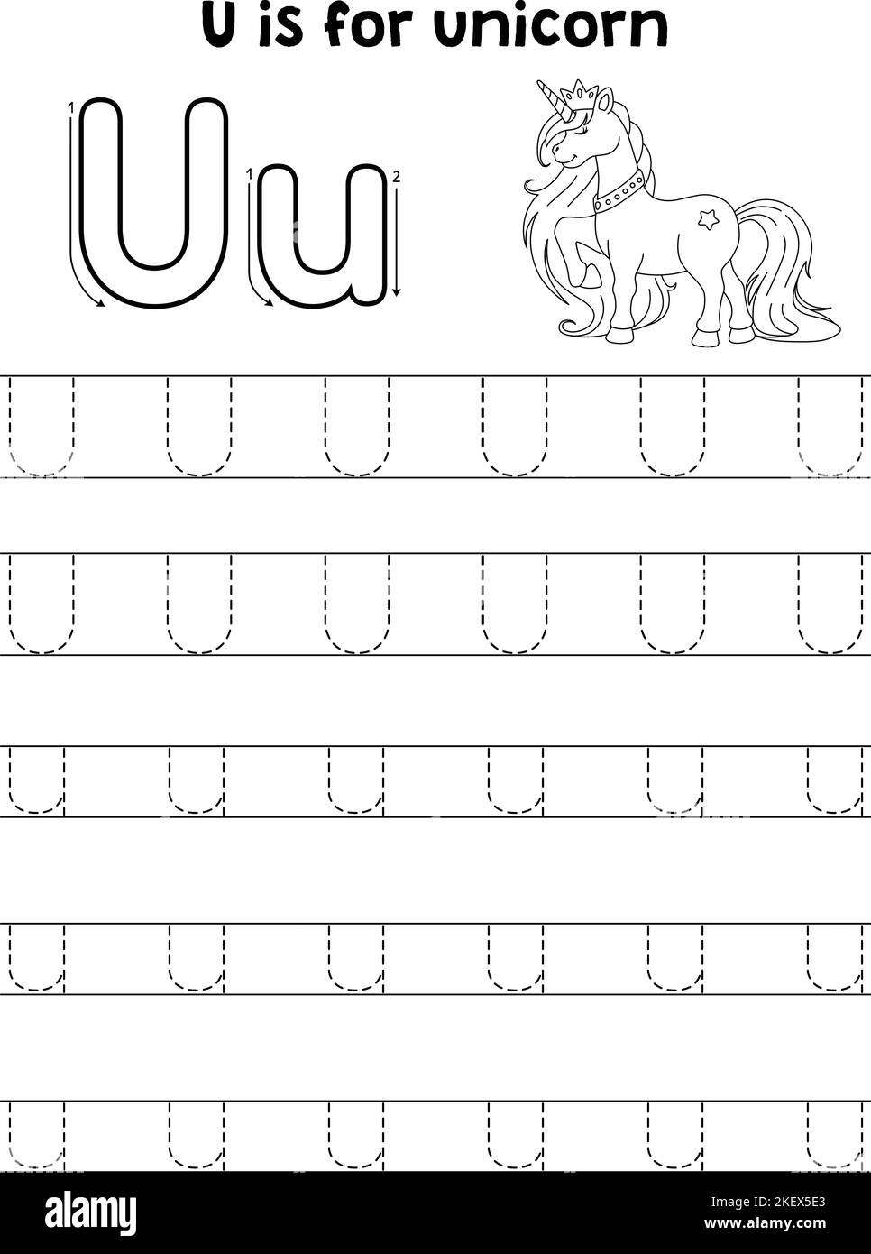 Tracing Letter U Hi-Res Stock Photography And Images - Alamy pertaining to Tracing Letter U Worksheets For Kindergarten