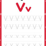 Tracing Letter V Alphabet Worksheet For Kindergarten And Preschool Within Letter V Tracing Worksheets For Kindergarten