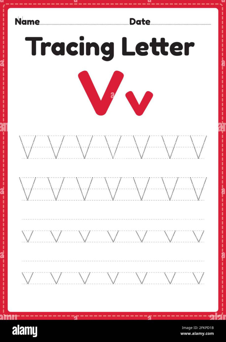 Letter V Tracing Worksheets For Kindergarten