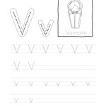 Tracing Letter V V Worksheet In Letter V Tracing Worksheets