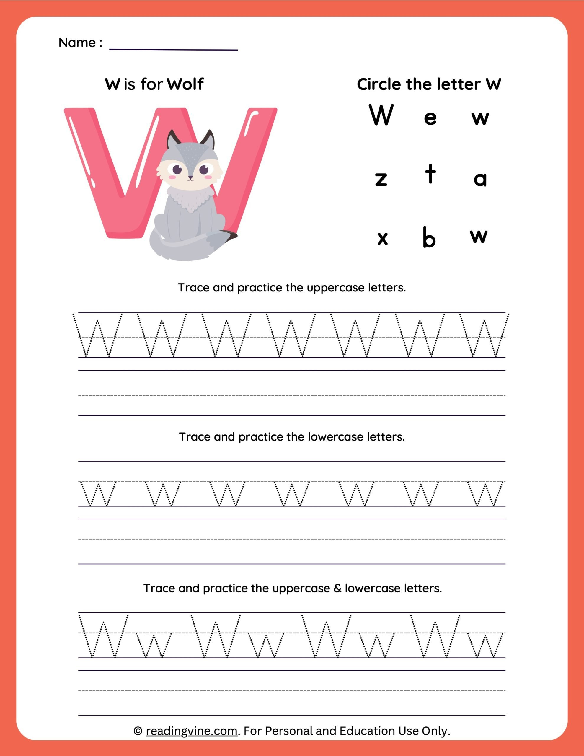 Tracing Letter W | Worksheets For Preschool with regard to Letter W Tracing Worksheet