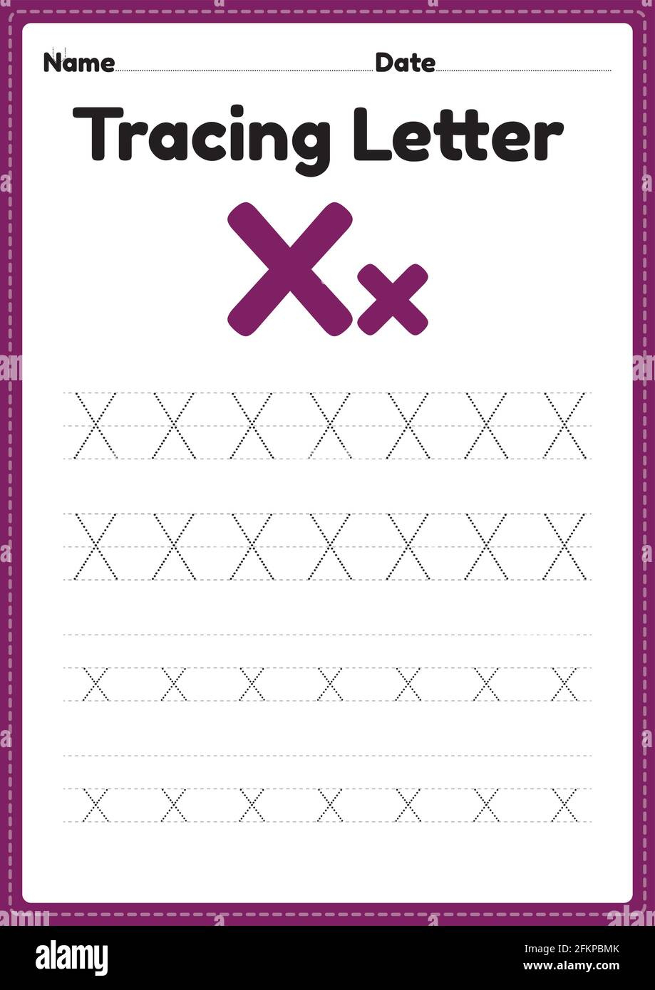 Tracing Letter X Alphabet Worksheet For Kindergarten And Preschool in Tracing Letter X Worksheets