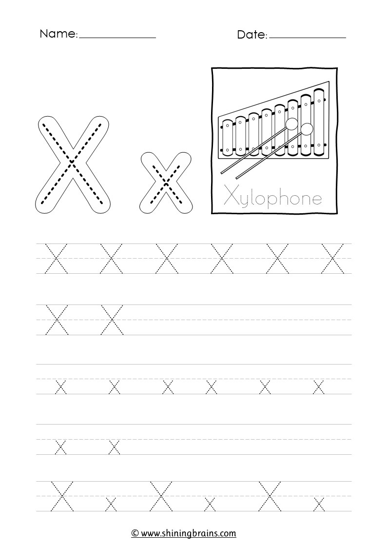 Tracing Letter X X Worksheet throughout Letter Xx Tracing Worksheets For Kindergarten