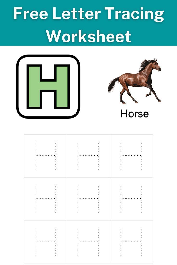 Tracing Letters - Alphabet Tracing - Capital Letters - Letter H with Capital Letter H Tracing Worksheets