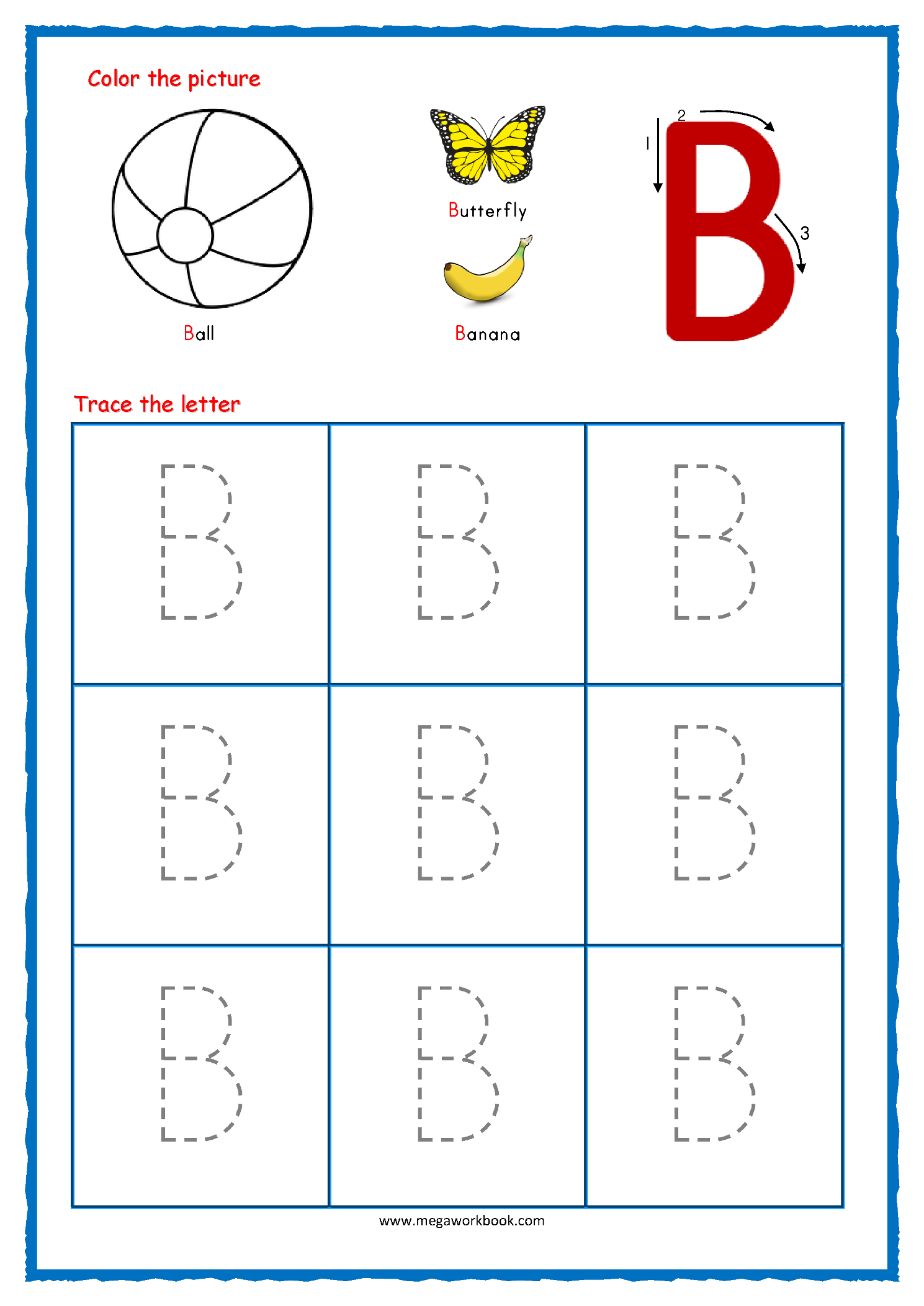 Tracing Letters - Alphabet Tracing Worksheets - Free Printable intended for Alphabet Tracing Worksheets Letter B