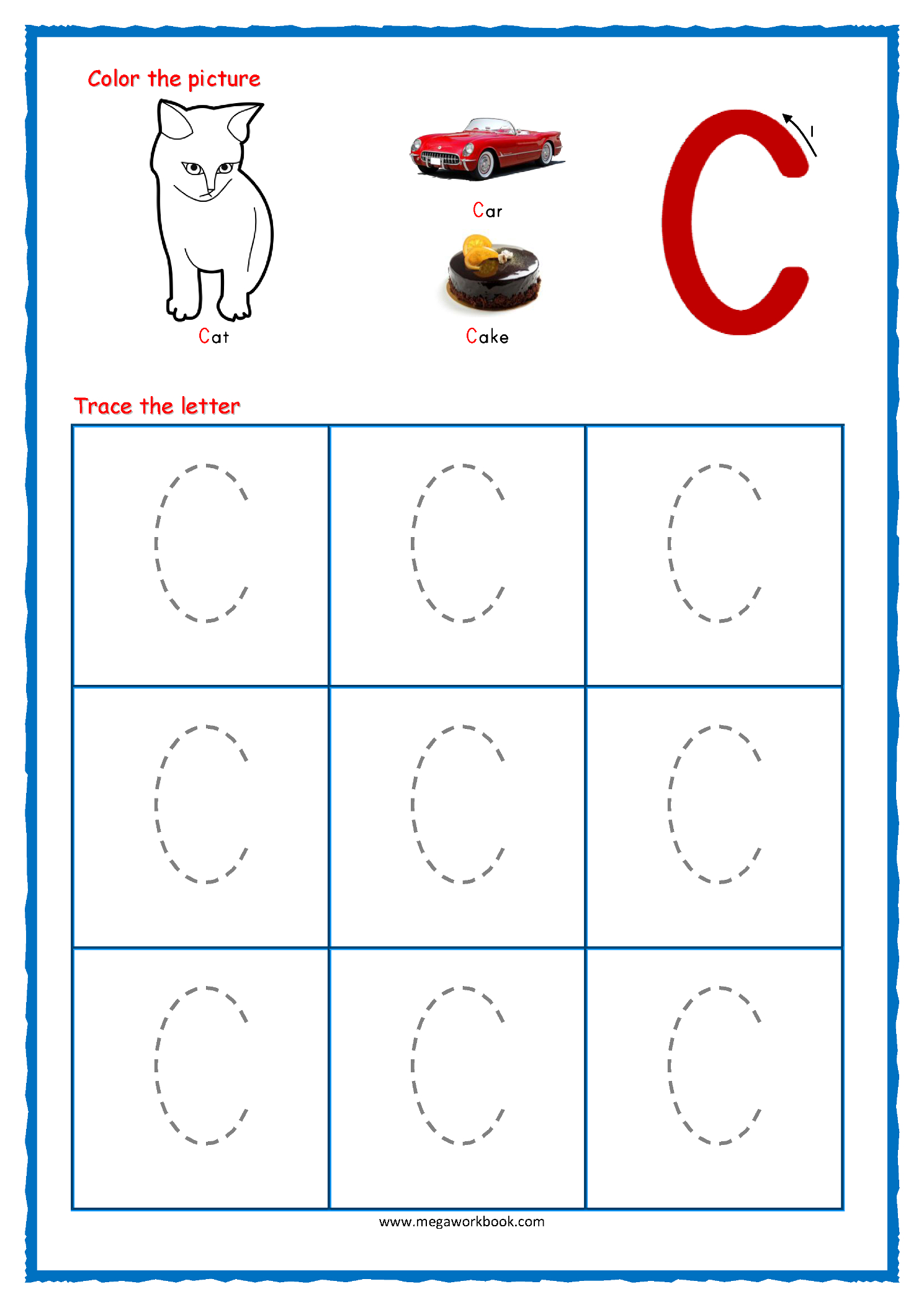 Tracing Letters - Alphabet Tracing Worksheets - Free Printable intended for Alphabet Tracing Worksheets Letter C