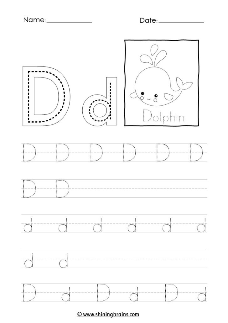 Tracing Letter D Worksheets For Preschool