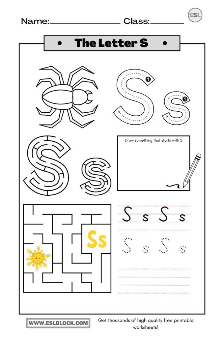 Letter S Tracing Worksheets For Preschool Letter S Tracing Worksheets For Preschool