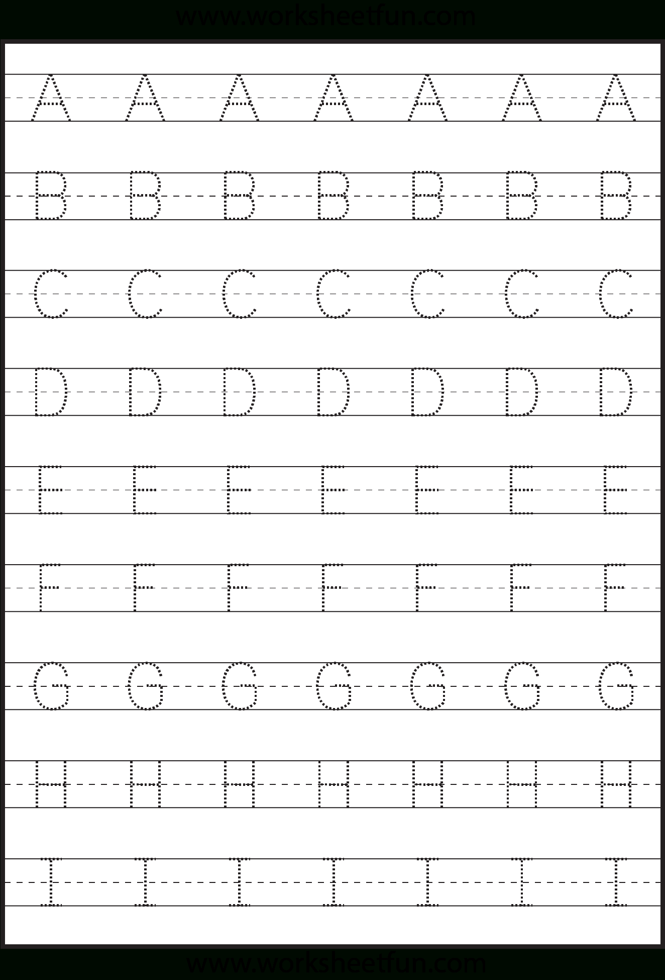 Tracing – Uppercase Letters – Capital Letters – 3 Worksheets with regard to Letter Tracing Worksheet Free