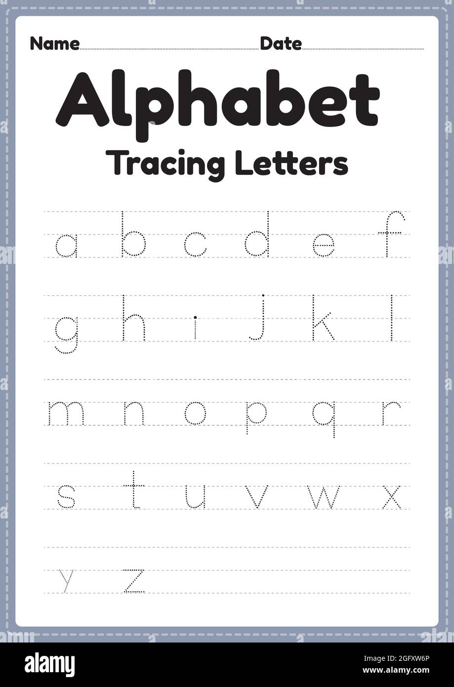 Tracing Worksheet Of Alphabet Letters For Kindergarten And in Letter Tracing Worksheets Printable