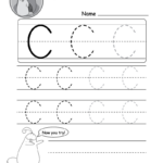 Uppercase Letter C Tracing Worksheet   Doozy Moo For Capital Letter C Tracing Worksheets
