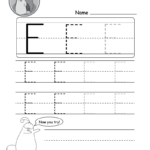 Uppercase Letter E Tracing Worksheet   Doozy Moo Throughout Tracing Letter E Worksheets For Kindergarten