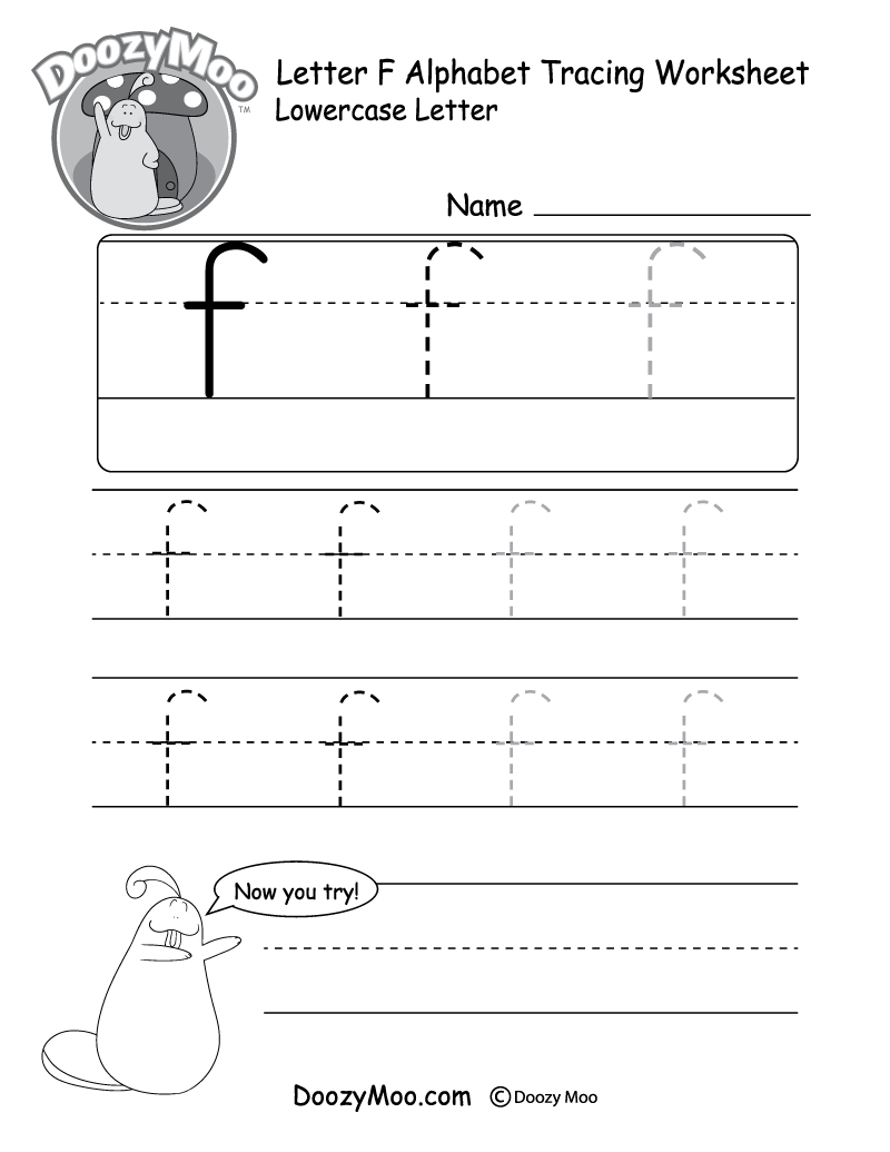 Uppercase Letter F Tracing Worksheet - Doozy Moo with Letter F Tracing Worksheets For Preschool
