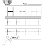 Uppercase Letter H Tracing Worksheet   Doozy Moo Intended For Capital Letter H Tracing Worksheets