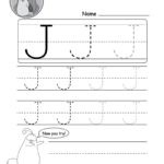 Uppercase Letter J Tracing Worksheet   Doozy Moo For Tracing Letter J Worksheet
