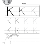 Uppercase Letter K Tracing Worksheet   Doozy Moo Pertaining To Capital Letter K Tracing Worksheets