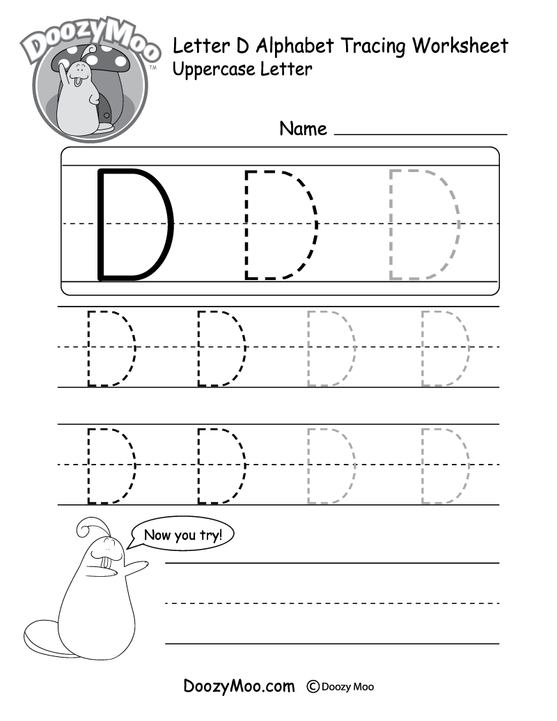 Uppercase Letter Tracing Worksheets (Free Printables) - Doozy Moo in Letter Tracing Worksheets Large