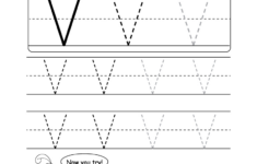 Uppercase Letter V Tracing Worksheet - Doozy Moo in Free Letter V Tracing Worksheets
